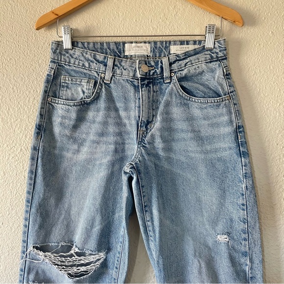 Cotton On Low Rise Straight Jeans Women’s Size 4 (26) Blue Light Wash Ripped Y2K - Picture 3 of 14